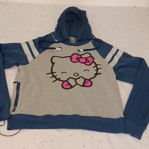 Hello Kitty Hoodie Buddies Pullover with Removable Ear Buds Kids Sz XL